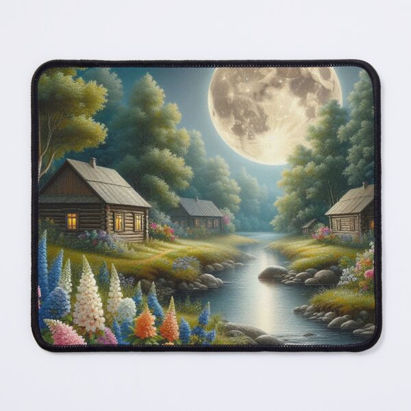 Item preview, "Moonlit Village - Mouse pad " designed and sold by Daofa.