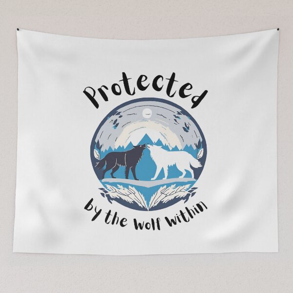 Item preview, protected by the wolf within designed and sold by ZenAuraBoutique.