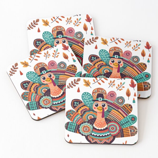 Item preview, Whimsical Festive Turkey with Colorful Feathers designed and sold by Mjonkey.