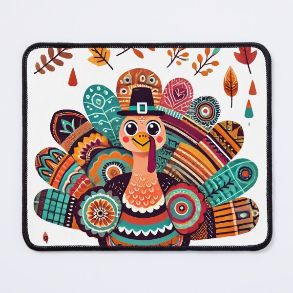 Item preview, Whimsical Festive Turkey with Colorful Feathers designed and sold by Mjonkey.