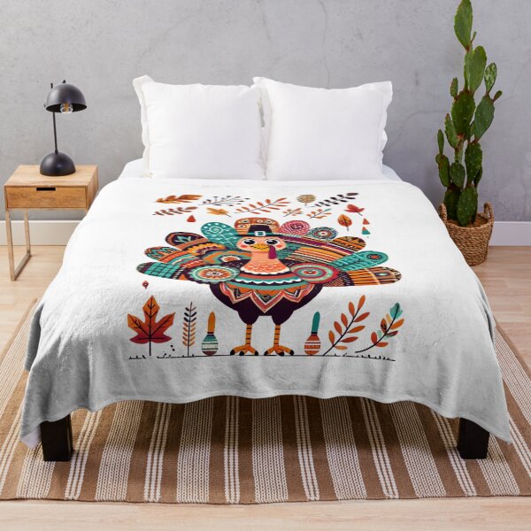 Item preview, Whimsical Festive Turkey with Colorful Feathers designed and sold by Mjonkey.