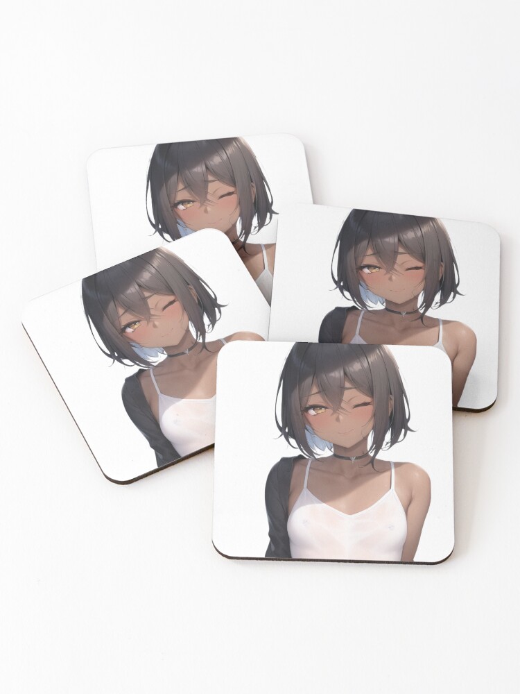 Thumbnail 1 of 5, Coasters (Set of 4), [three] - Background Removed designed and sold by Yuki-Creative.