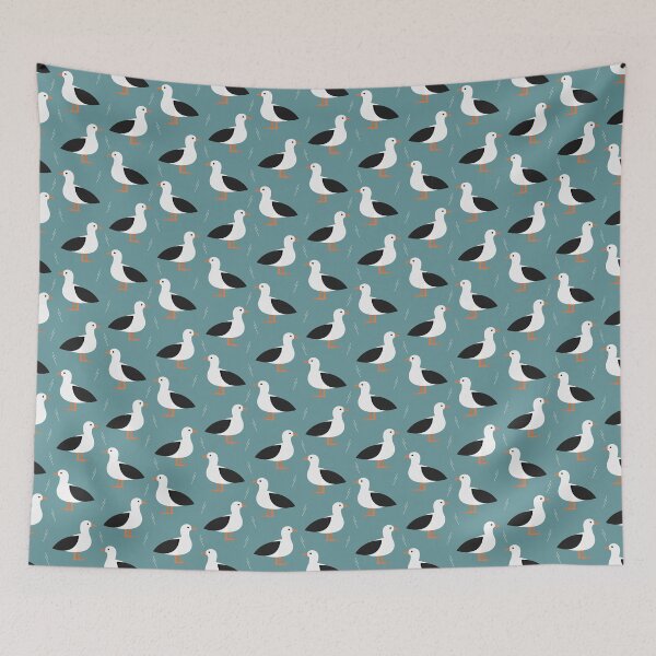 Item preview, Albatrosses on blue designed and sold by reneesillus.