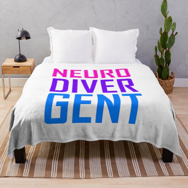 Item preview, neuro diver gent colorful text design: pink purple blue designed and sold by EmeraldeaArt.