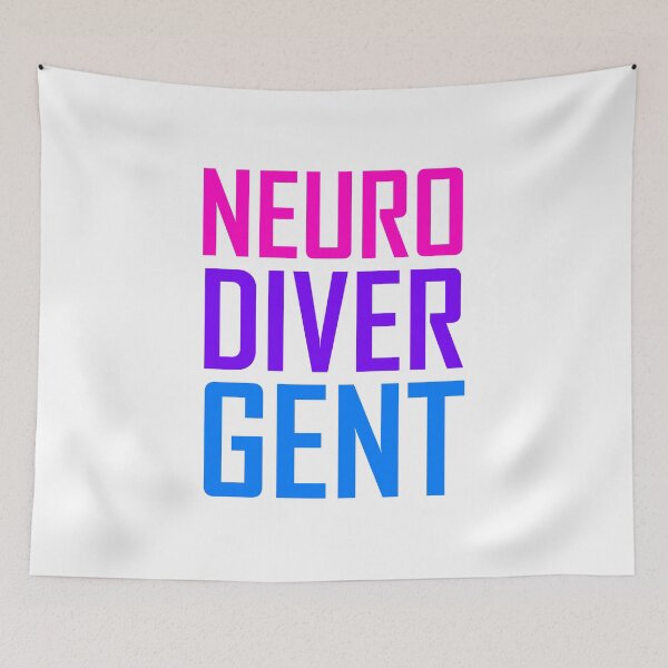 Item preview, neuro diver gent colorful text design: pink purple blue designed and sold by EmeraldeaArt.