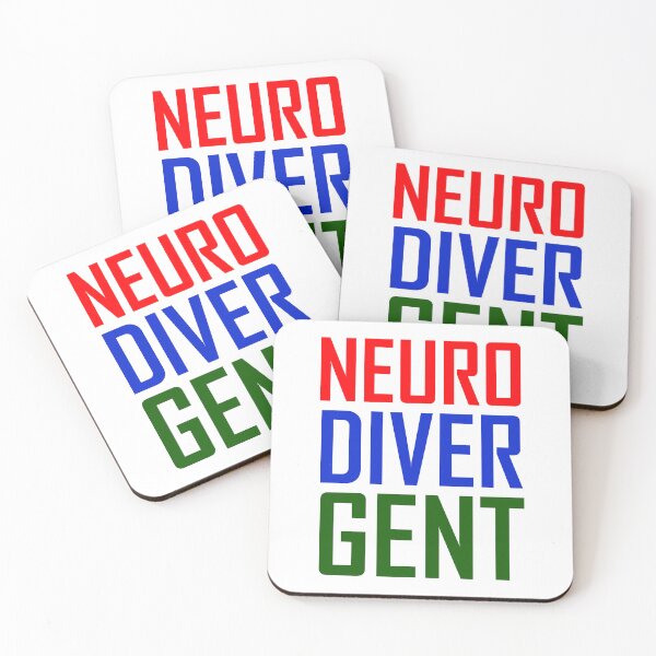 Item preview, neuro diver gent colorful text design: red blue green designed and sold by EmeraldeaArt.
