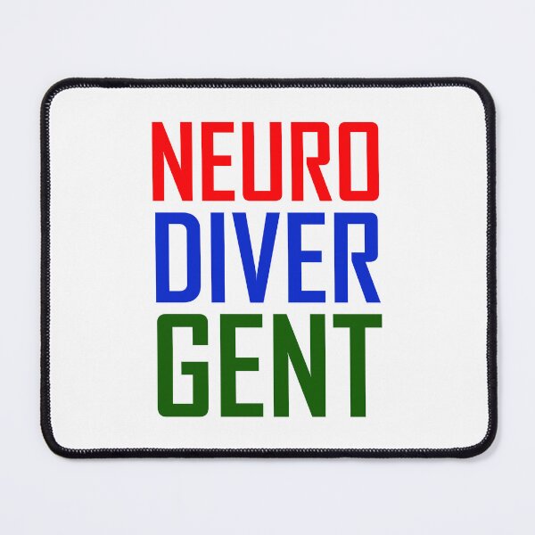 Item preview, neuro diver gent colorful text design: red blue green designed and sold by EmeraldeaArt.