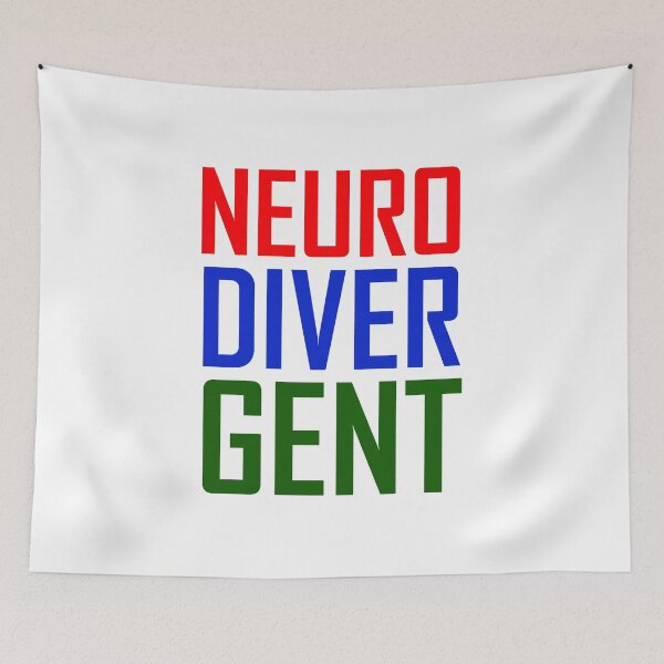 Item preview, neuro diver gent colorful text design: red blue green designed and sold by EmeraldeaArt.