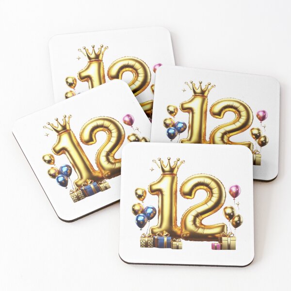 Item preview, Golden Balloon Number 12 with Crown and Birthday Party Decorations designed and sold by momo9981.