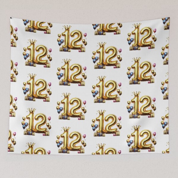 Item preview, Golden Balloon Number 12 with Crown and Birthday Party Decorations designed and sold by momo9981.