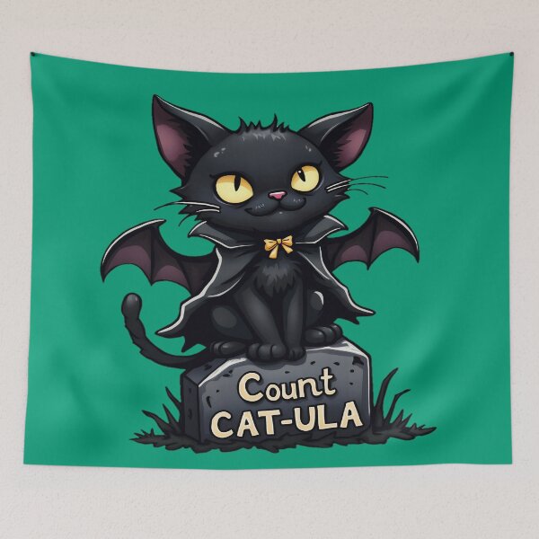 Item preview, Count Catula Cute Halloween Cat designed and sold by AlphaTeez.