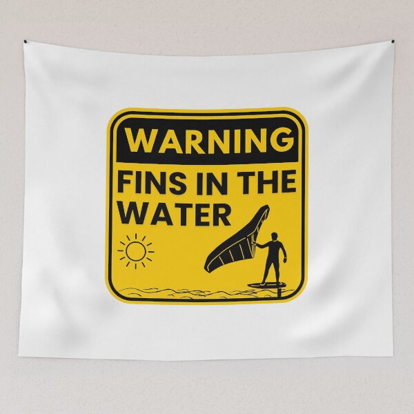 Item preview, Warning - foils in the water designed and sold by Barrelofficiel.