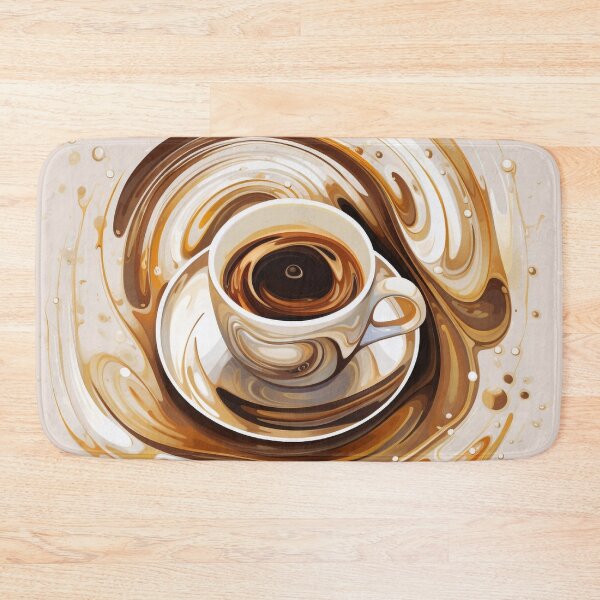 Item preview, Abstract Swirling Coffee Art Print designed and sold by PaintbrushPlace.