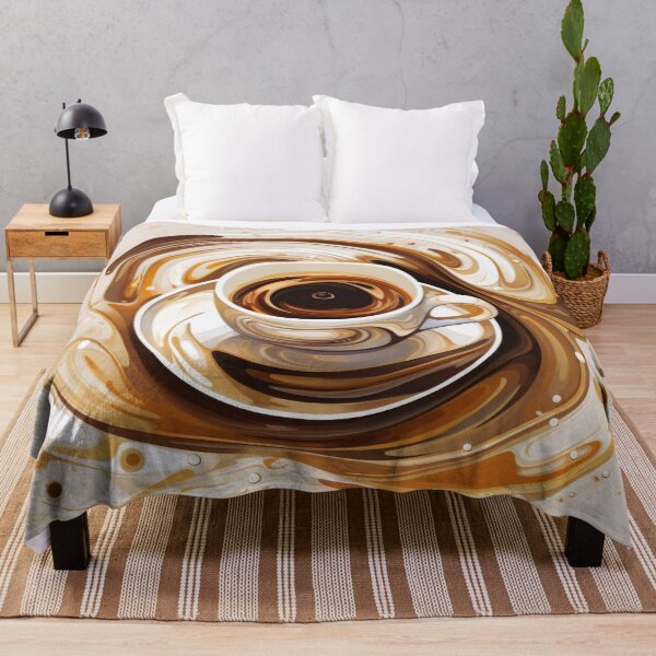 Item preview, Abstract Swirling Coffee Art Print designed and sold by PaintbrushPlace.