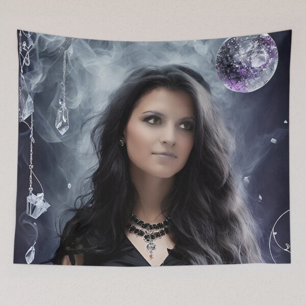 Item preview, Witchcraft, young witch with crystal ball designed and sold by Jennifer Morcom.