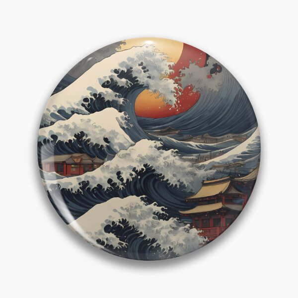 Item preview, Majestic Waves of Traditional Japan Art Print designed and sold by asbno19.