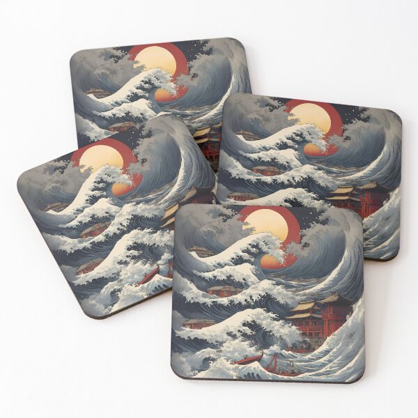Item preview, Majestic Waves of Traditional Japan Art Print designed and sold by asbno19.