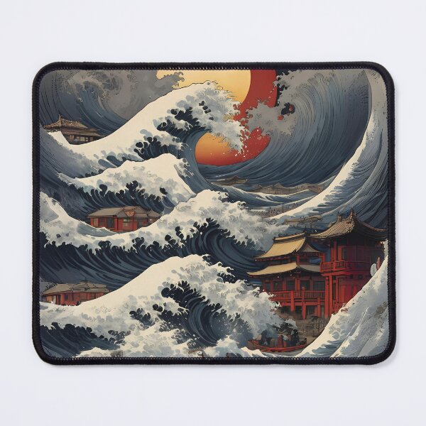 Item preview, Majestic Waves of Traditional Japan Art Print designed and sold by asbno19.