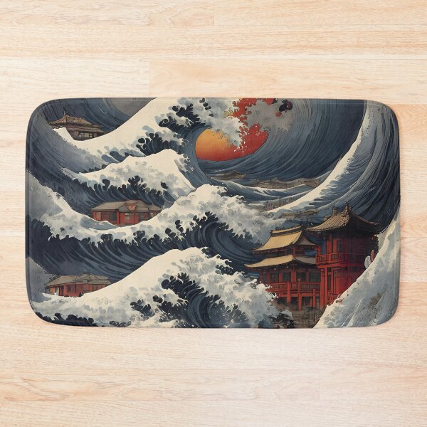 Item preview, Majestic Waves of Traditional Japan Art Print designed and sold by asbno19.