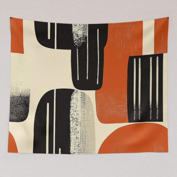 Item preview, Bold Retro Abstract Shapes Art Print designed and sold by PaintbrushPlace.