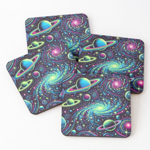 Item preview, Neon Galaxy with Swirling Planets and Stars designed and sold by TeslaSt0re.