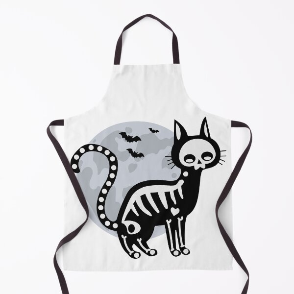 Item preview, Black cat with a skeleton behind him Moon and bats designed and sold by BellaRoxiell.