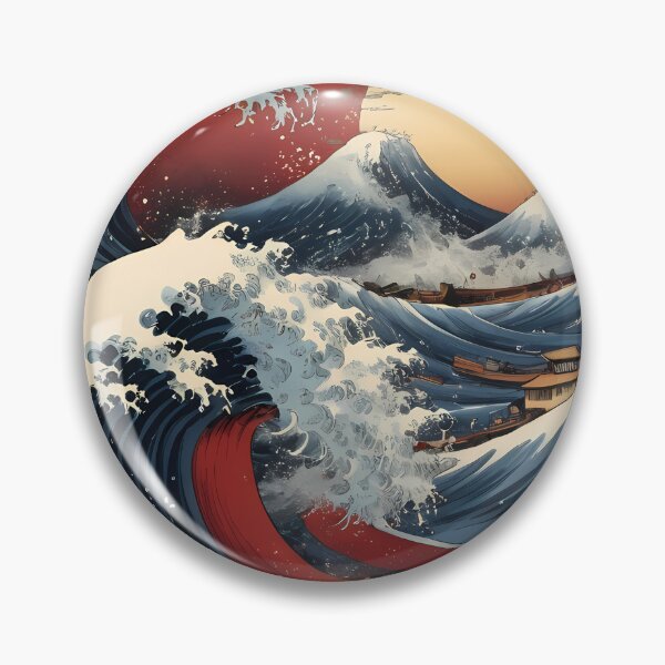 Item preview, Majestic Waves of Traditional Japan Art Print designed and sold by asbno19.