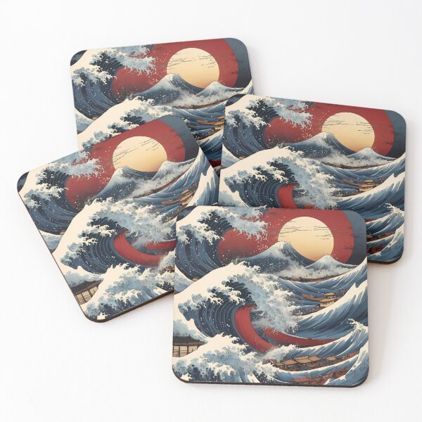 Item preview, Majestic Waves of Traditional Japan Art Print designed and sold by asbno19.