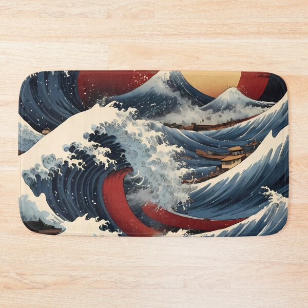 Item preview, Majestic Waves of Traditional Japan Art Print designed and sold by asbno19.