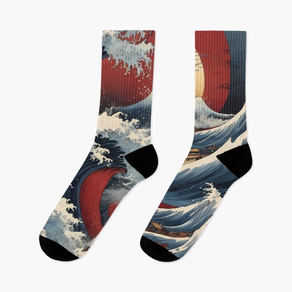 Item preview, Majestic Waves of Traditional Japan Art Print designed and sold by asbno19.