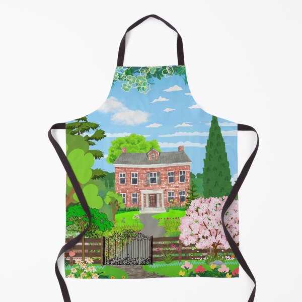 Item preview, BRICK HOUSE WITH BEAUTIFUL FLOWER GARDENS designed and sold by larissa-myrie.