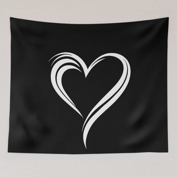 Item preview, Exquisite White Line Art Heart Drawing - Graceful and Detailed Heart Design for Lovers of Minimalist and Romantic Art designed and sold by UniGift.