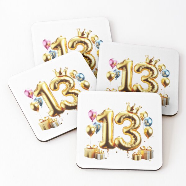 Item preview, Golden Balloon Number 13 with Crown and Birthday Party Decorations designed and sold by momo9981.