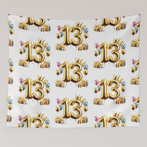 Item preview, Golden Balloon Number 13 with Crown and Birthday Party Decorations designed and sold by momo9981.