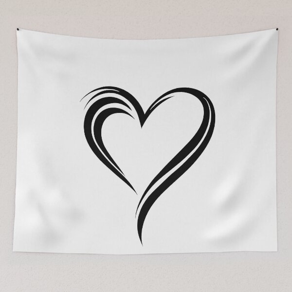Item preview, Stunning Heart Illustration in Black Line Art - Perfect for Expressing Love with a Classic and Elegant Touch designed and sold by UniGift.