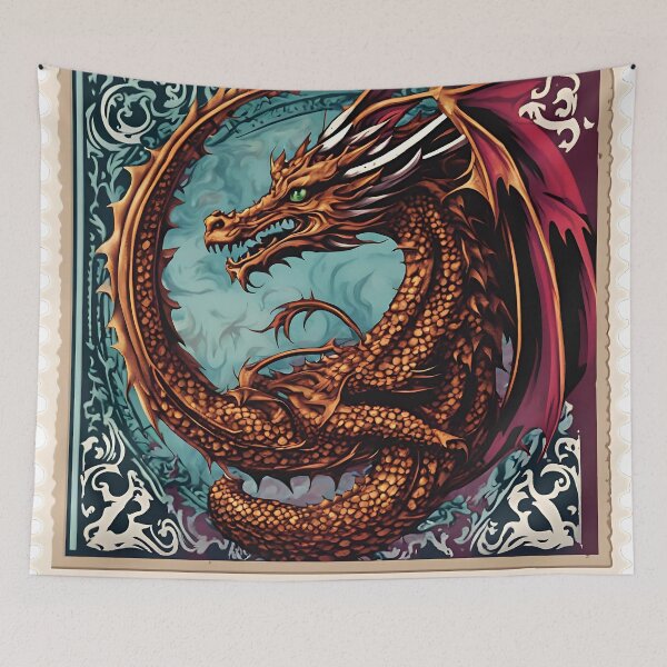 Item preview, Timeless Dragon: A Vintage Stamp Tribute designed and sold by Vintagestamps.