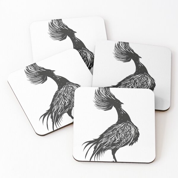 Item preview, Black monochrome gamefowl, cute chicken, poultry lover designed and sold by Merchattack.
