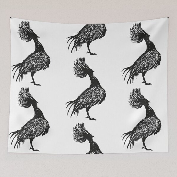 Item preview, Black monochrome gamefowl, cute chicken, poultry lover designed and sold by Merchattack.