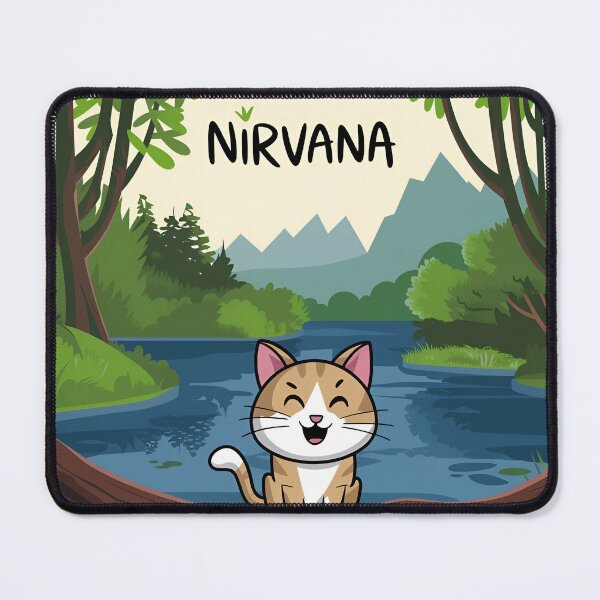 Item preview, Nirvana and a cute cat artwork designed and sold by TrendingMerch20.