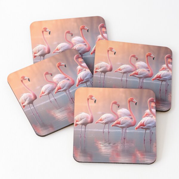 Artikelvorschau, Flamingos im See bei Sonnenuntergang - Naturfoto entworfen und verkauft von TheArtistOf2022.