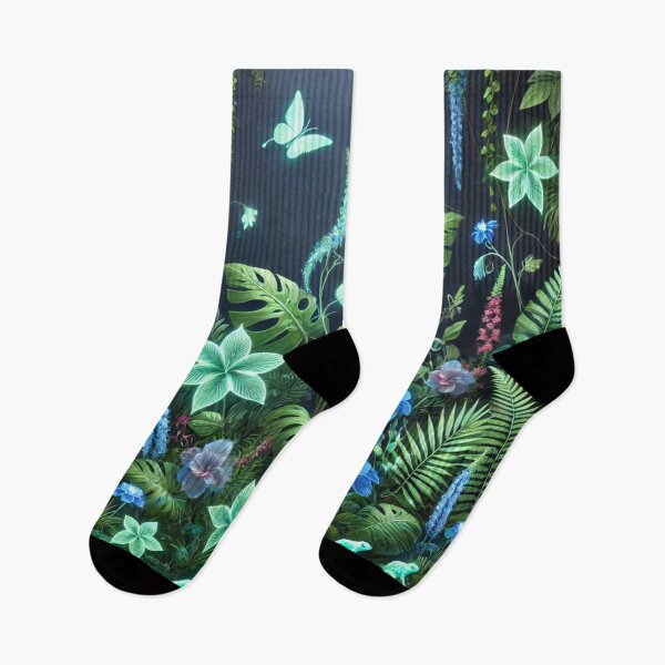 Item preview, Bioluminescent Jungle with Glowing Flora designed and sold by TeslaSt0re.
