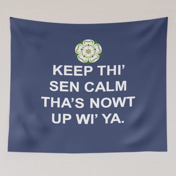 Item preview, Keep Thi Sen Calm Thas Nowt Up Wi Ya White Text designed and sold by taiche.