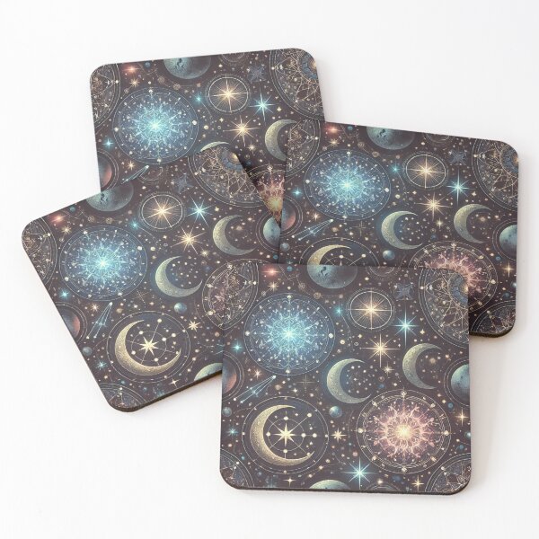 Item preview, Mystical Celestial Bodies with Glowing Moons and Stars designed and sold by TeslaSt0re.