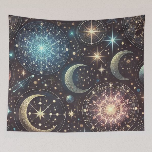 Item preview, Mystical Celestial Bodies with Glowing Moons and Stars designed and sold by TeslaSt0re.