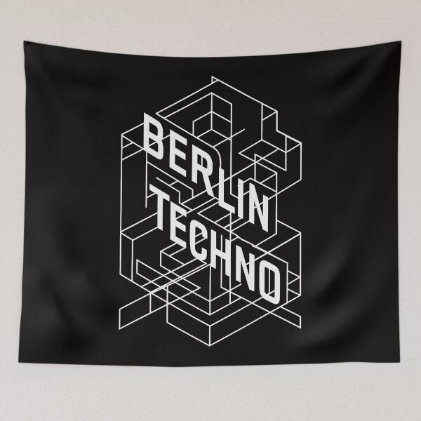 Item preview, Minimalist Berlin Techno T-Shirt – Geometric Maze Typography designed and sold by paulo silveira.