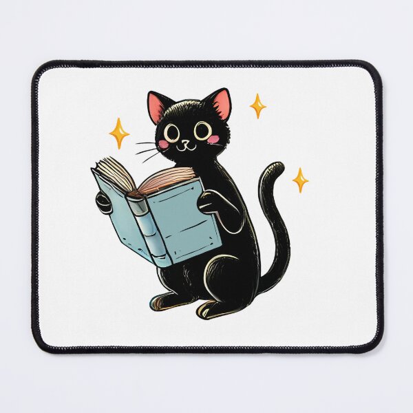Item preview, Adorable Black Cat Reading Book designed and sold by ZAIKY DREAMS.