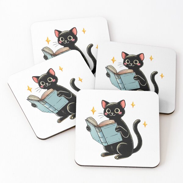 Item preview, Adorable Black Cat Reading Book designed and sold by ZAIKY DREAMS.