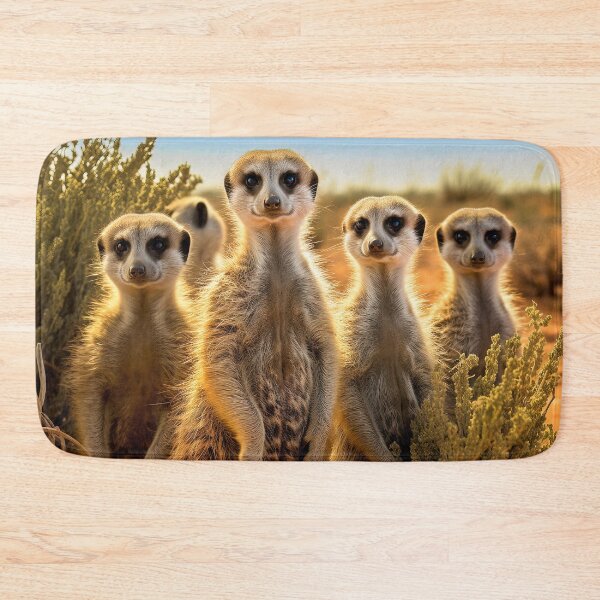 Item preview, Group of Meerkats standing in deserted scene - Wildlife photo designed and sold by TheArtistOf2022.