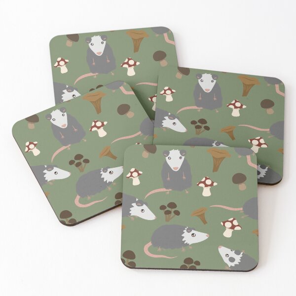 Item preview, Cottagecore: Opossum and Mushrooms designed and sold by Milcat.