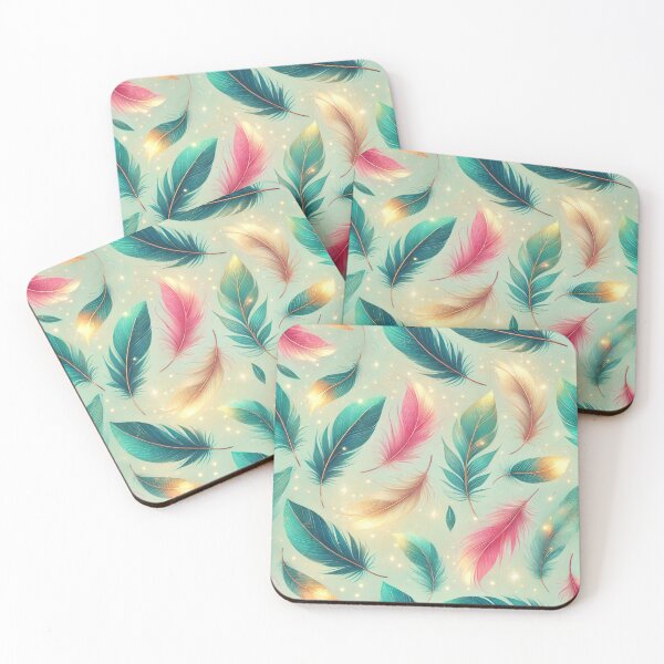 Item preview, Whimsical Floating Feathers with Neon Glow designed and sold by TeslaSt0re.